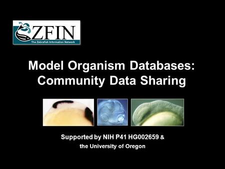 Model Organism Databases: Community Data Sharing Supported by NIH P41 HG002659 & the University of Oregon.