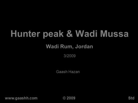 Hunter peak & Wadi Mussa Wadi Rum, Jordan 3/2009 Gaash Hazan www.gaashh.comStd© 2009.