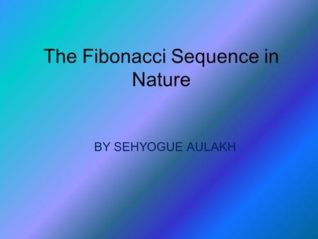 The Fibonacci Sequence in Nature
