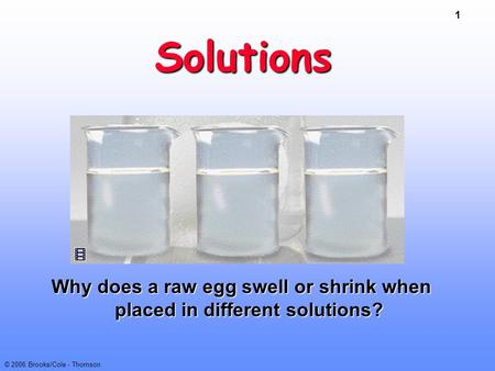 Why does a raw egg swell or shrink when placed in different solutions?