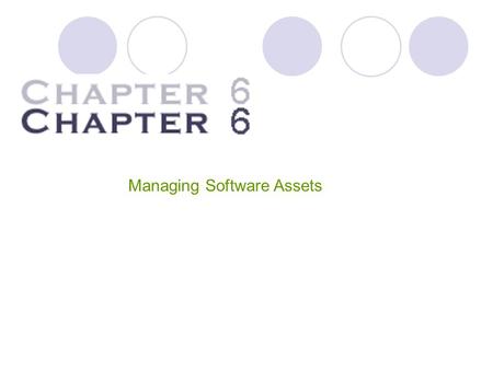 Managing Software Assets. Managing Software Assets Software costs represent one of the largest information technology expenditures in most firms. Amounting.