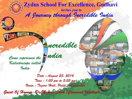 Zydus School For Excellence Ahmedabad Circular No : 35/2014-15/class I-IX ( participants’ only) Date : August 12, 2014 Dear Parent, Subject:- Instruction.