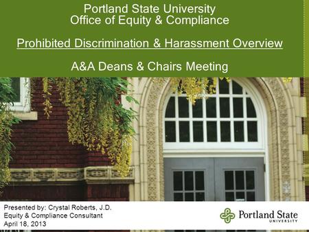 Portland State University Office of Equity & Compliance