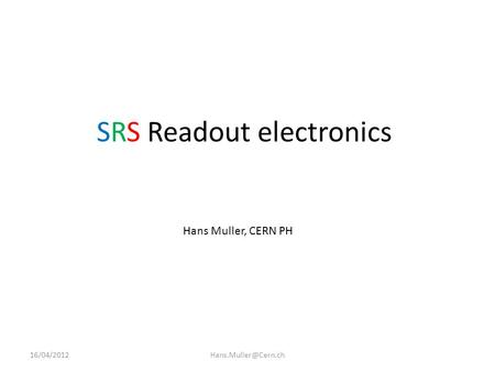 SRS Readout electronics