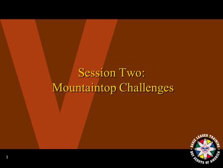 1 Session Two: Mountaintop Challenges 2 Learning Your Knots: Squad Relay Race.
