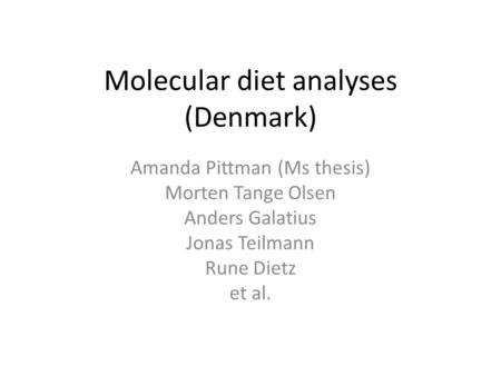 Molecular diet analyses (Denmark)