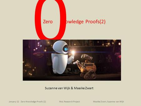 Zero Knowledge Proofs(2) Suzanne van Wijk & Maaike Zwart