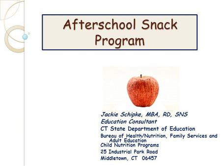 Afterschool Snack Program