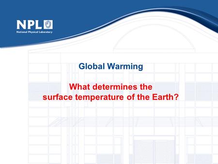 Global Warming What determines the surface temperature of the Earth?