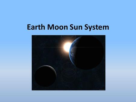 Earth Moon Sun System.