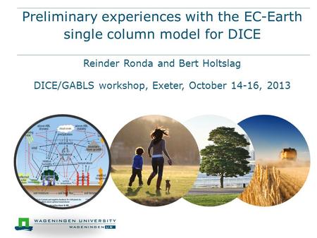 Preliminary experiences with the EC-Earth single column model for DICE