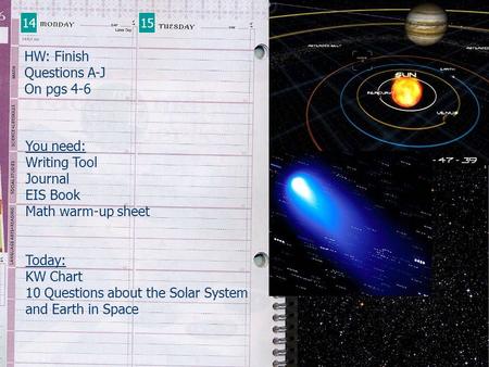 10 Questions about the Solar System and Earth in Space