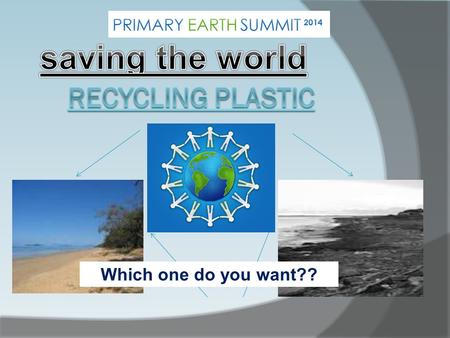 Which one do you want?? Why we should RECYCLE?  The environment is a vital place; it provides us with our home, with the food we eat, the water we drink.