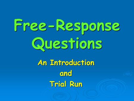 Free-Response Questions