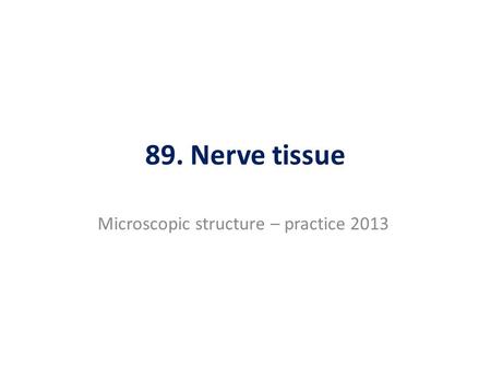 Microscopic structure – practice 2013