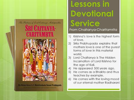 Lessons in Devotional Service