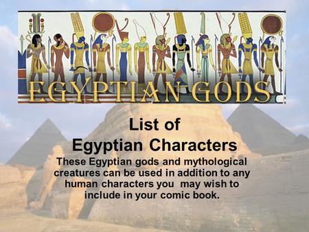 List of Egyptian Characters