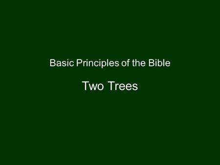 Basic Principles of the Bible