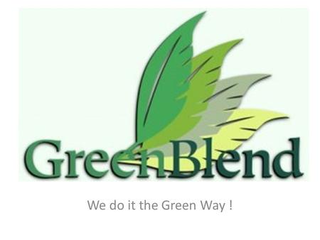 We do it the Green Way !. A road to a sustainable company.