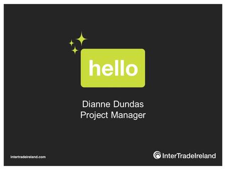 Dianne Dundas Project Manager. Who we are & what we do. We are the only organisation which has been tasked by both Governments to boost North/South economic.