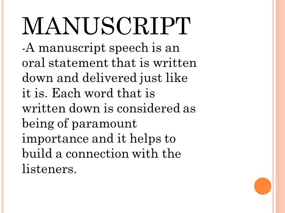 how to write a manuscript for public speaking