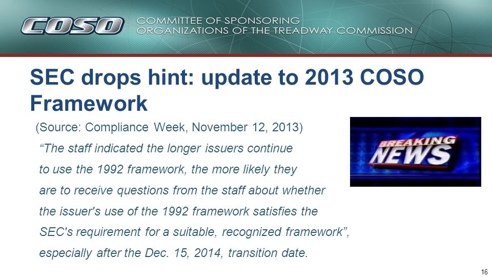 Coso Framework 2013 Coso Framework 2013