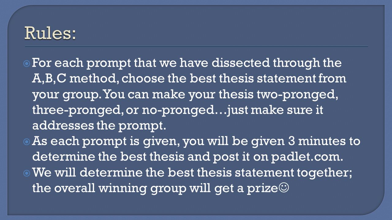 How to Write a Three Prong Thesis