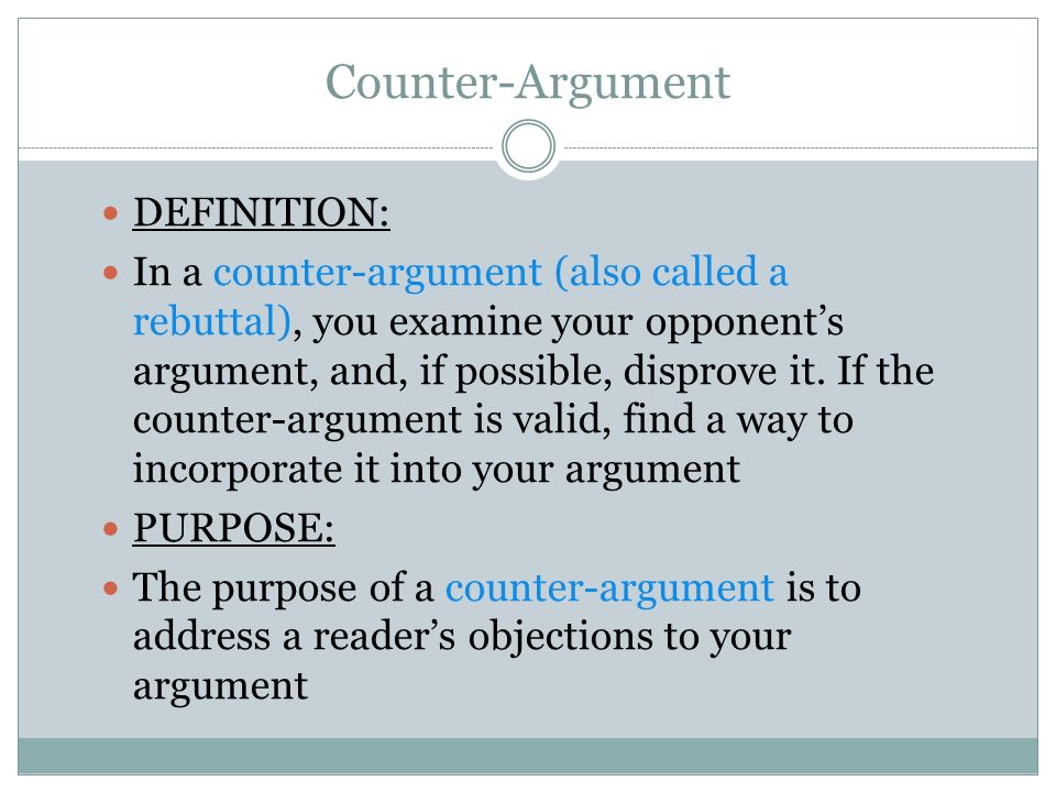 counter argument definition