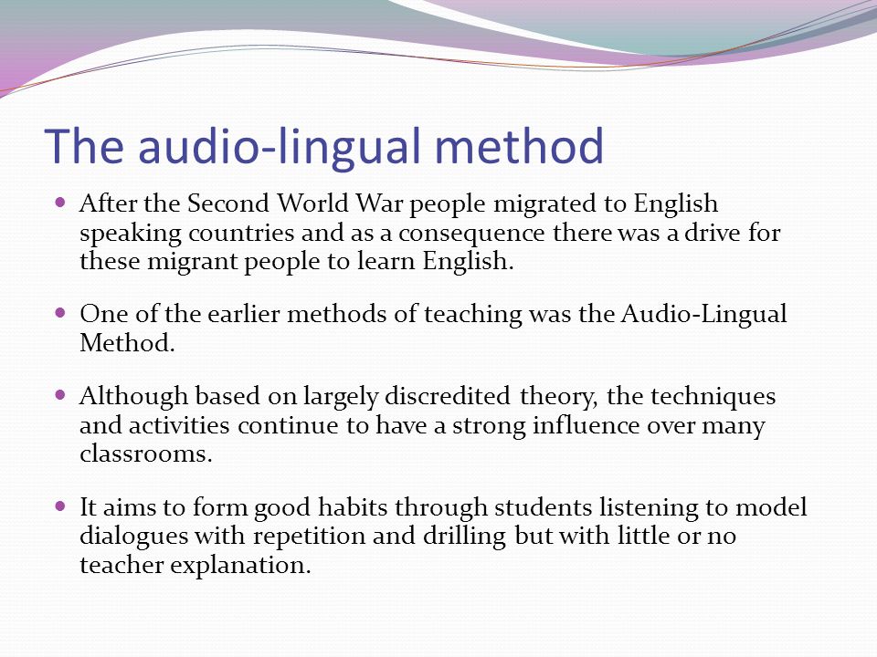 Ppt Audio Lingual Method Powerpoint Presentation Free Download