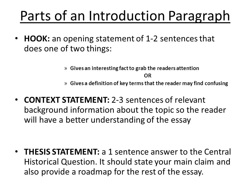 parts of essay and definition