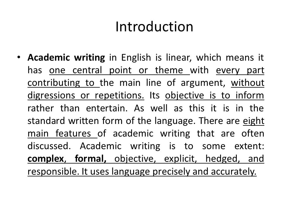 Definition of Academic Writing