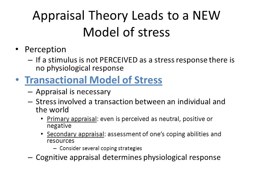 Transactional Model Of Stress And Coping