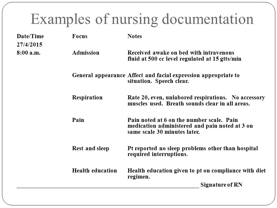 How To Chart Nursing Notes
