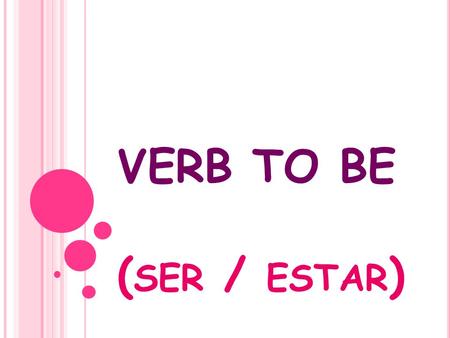 VERB TO BE ( SER / ESTAR ). P RESENT TENSE AFFIRMATIVE FORM I (eu) am = I’m You (vc/tu) are = You’re He (ele) is = He’s She (ela) is = She’s It (ele/a)