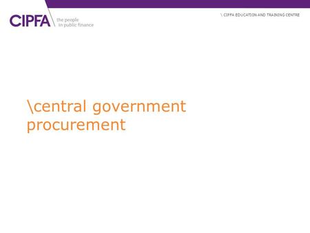\central government procurement