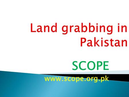 Land grabbing in Pakistan