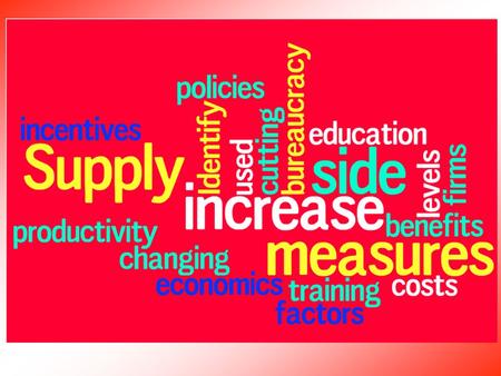 Supply Side policies. Supply side policies aim to… Improve the efficiency of factor markets, to boost productivity and hence the overall capacity of the.