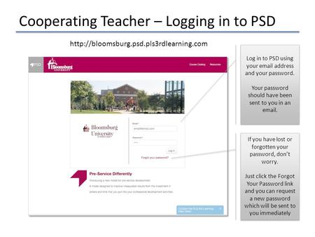 Cooperating Teacher – Logging in to PSD