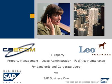 P:1Property Property Management - Lease Administration - Facilities Maintenance For Landlords and Corporate Users on SAP Business One.