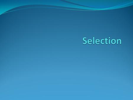 Selection.