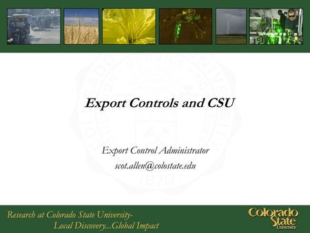 Export Controls and CSU