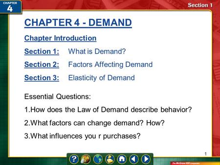 CHAPTER 4 - DEMAND Chapter Introduction Section 1: What is Demand?