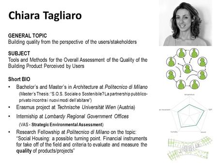 Chiara Tagliaro GENERAL TOPIC Building quality from the perspective of the users/stakeholders SUBJECT Tools and Methods for the Overall Assessment of the.