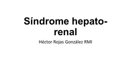 Síndrome hepato-renal