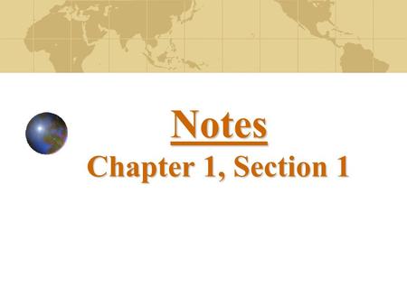 Notes Chapter 1, Section 1.