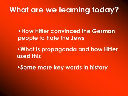 What are we learning today?