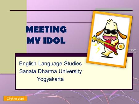 English Language Studies Sanata Dharma University Yogyakarta