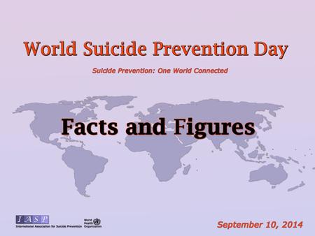 Every year, almost one million people die from suicide; this roughly corresponds to one death every 40 seconds.