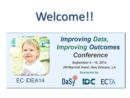 Welcome!!. The Center for IDEA Early Childhood Data Systems WFSSVPDFIRPGO: Are We There Yet? Kathleen Hebbeler, DaSy, ECTA, IDC Christina Kasprzak, ECTA,