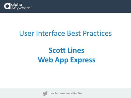 User Interface Best Practices Scott Lines Web App Express.